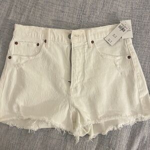 Abercrombie and Fitch Mom High Rise White Shorts